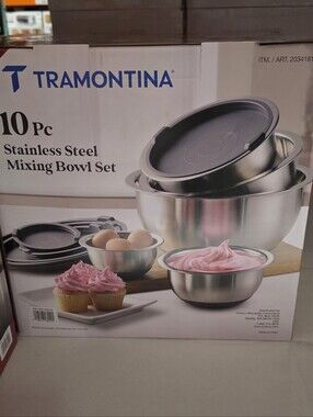 Tramontina 10-Piece Stainless Steel Mixing Bowl Set